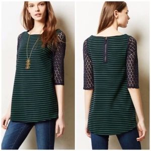 Anthropologie Postmark Forest Striped Tunic S